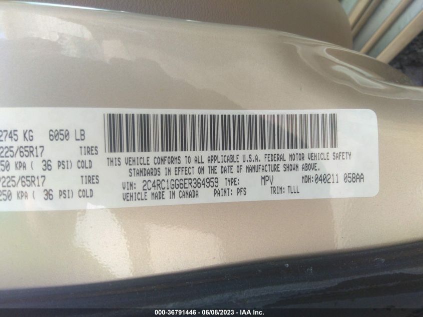 2014 CHRYSLER TOWN & COUNTRY LIMITED - 2C4RC1GG6ER364959