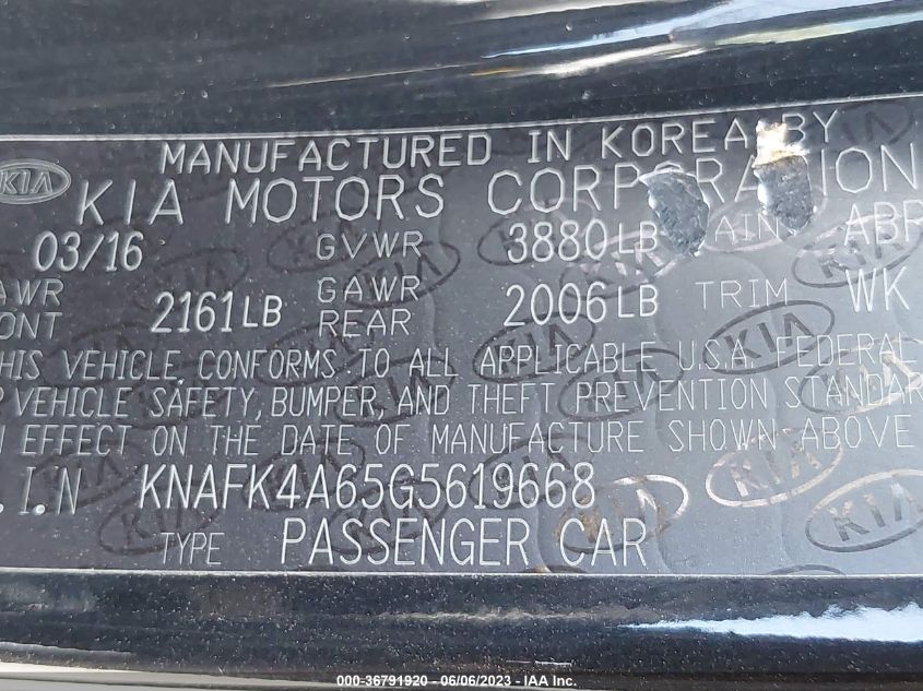 2016 KIA FORTE LX - KNAFK4A65G5619668