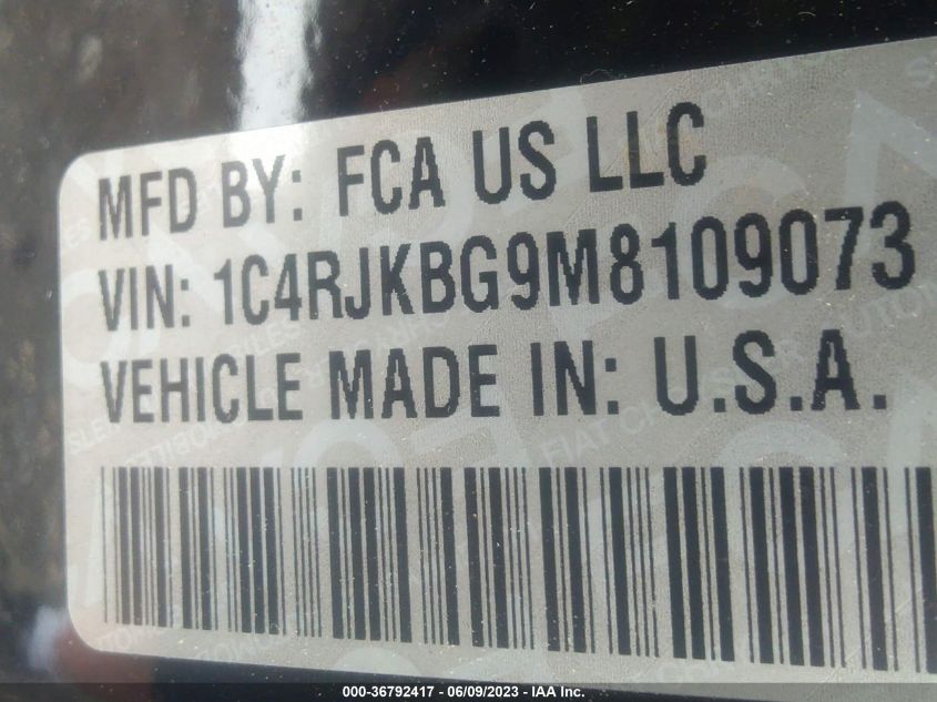 2021 JEEP GRAND CHEROKEE L LIMITED - 1C4RJKBG9M8109073