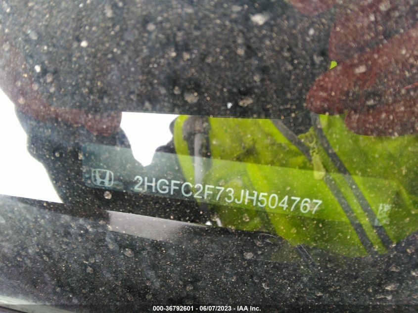 2018 HONDA CIVIC SEDAN EX - 2HGFC2F73JH504767
