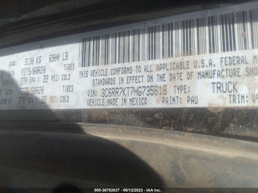 2017 RAM 1500 EXPRESS - 3C6RR7KT7HG735618