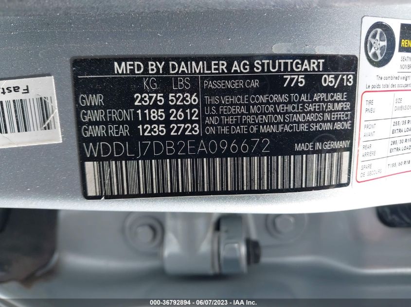 2014 MERCEDES-BENZ CLS-CLASS CLS 550 WDDLJ7DB2EA096672