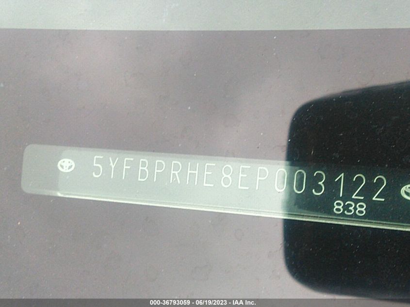2014 TOYOTA COROLLA LE ECO - 5YFBPRHE8EP003122