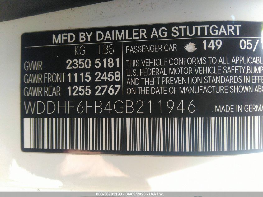 2016 MERCEDES-BENZ E-CLASS E 400 - WDDHF6FB4GB211946