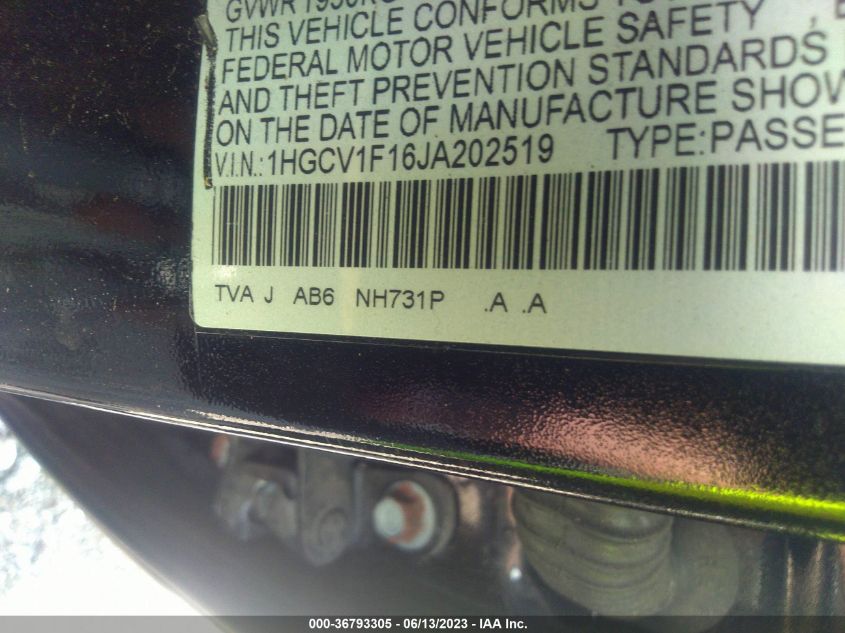 2018 HONDA ACCORD SEDAN LX 1.5T - 1HGCV1F16JA202519