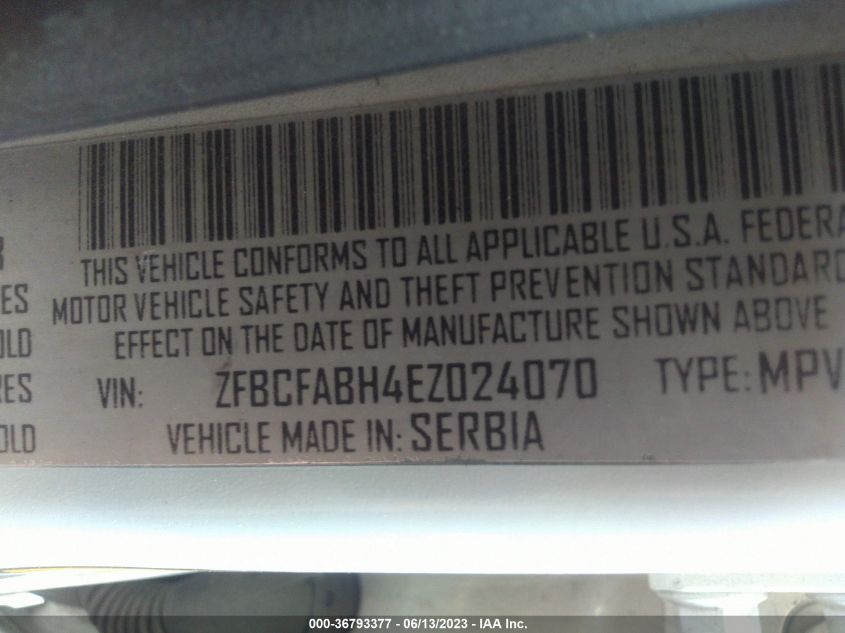 2014 FIAT 500L EASY - ZFBCFABH4EZ024070