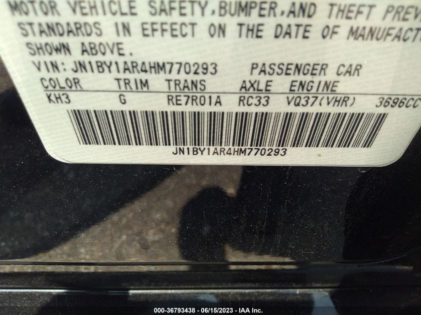 2017 INFINITI Q70 3.7 - JN1BY1AR4HM770293