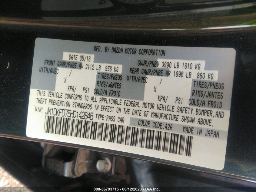 2017 MAZDA CX-3 GRAND TOURING - JM1DKFD75H0142846