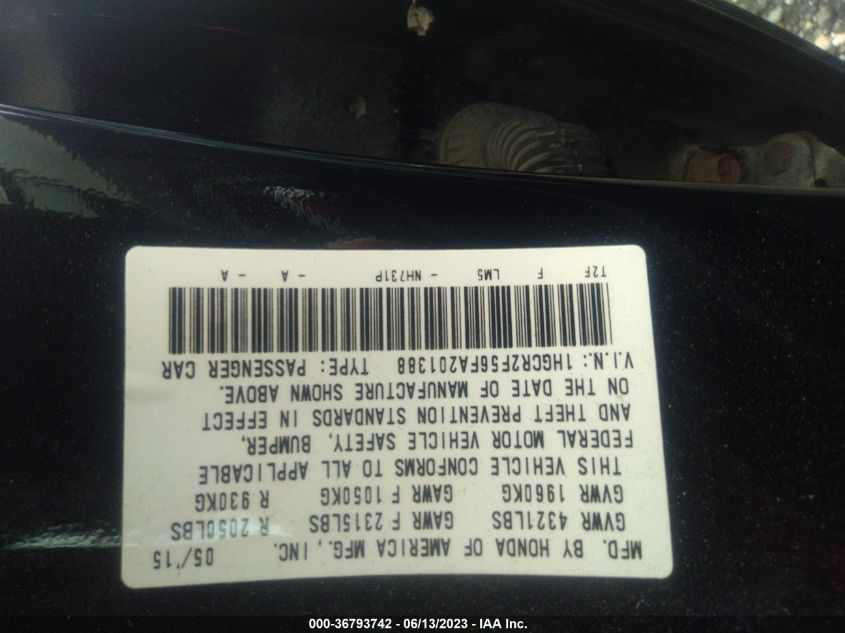 2015 HONDA ACCORD SEDAN SPORT - 1HGCR2F56FA201388