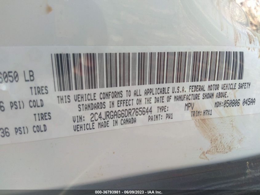 2013 RAM CARGO VAN TRADESMAN 2C4JRGAG6DR765644