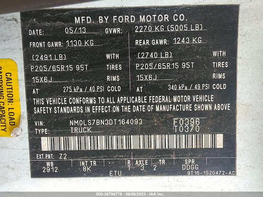 2013 FORD TRANSIT CONNECT XLT - NM0LS7BN3DT164093