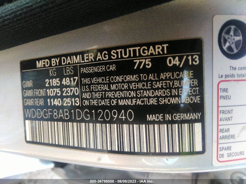 2013 MERCEDES-BENZ C-CLASS C 300 - WDDGF8AB1DG120940