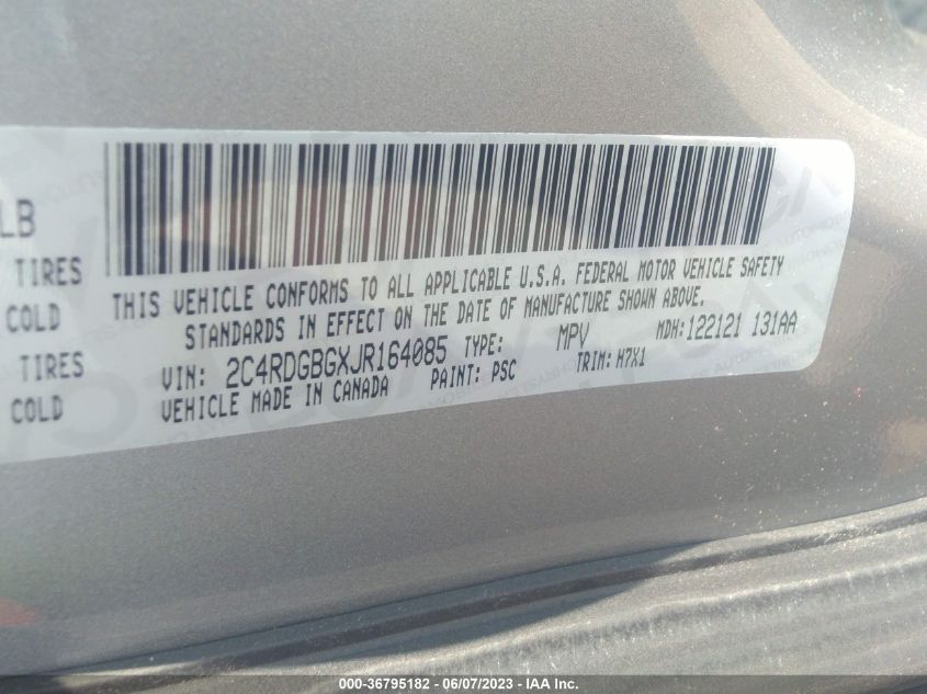 2018 DODGE GRAND CARAVAN SE - 2C4RDGBGXJR164085
