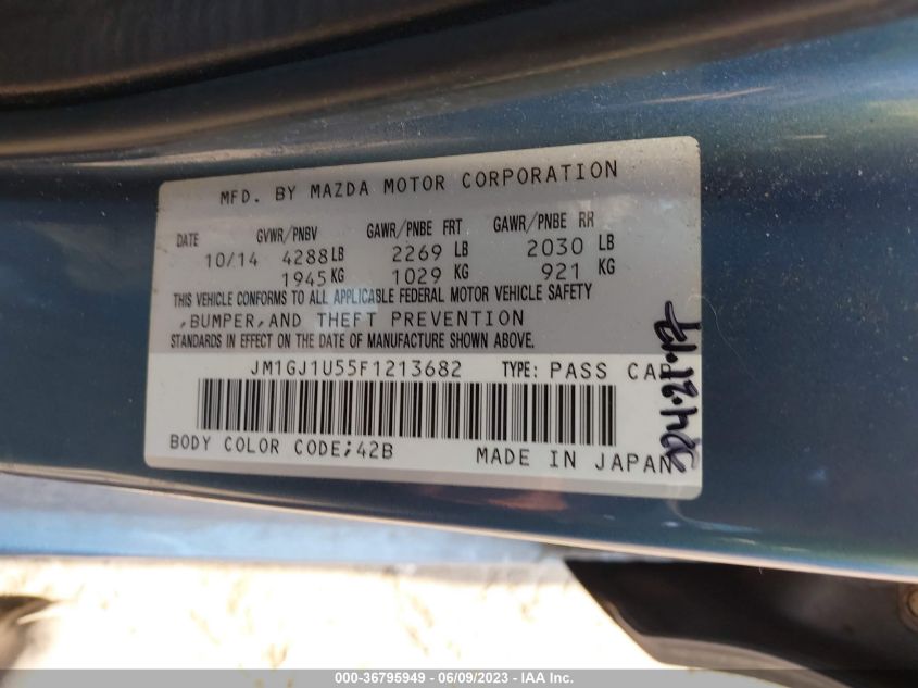 2015 MAZDA MAZDA6 I SPORT - JM1GJ1U55F1213682