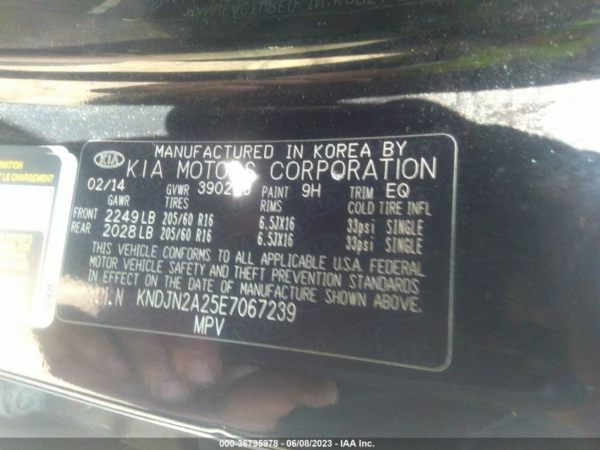 2014 KIA SOUL - KNDJN2A25E7067239