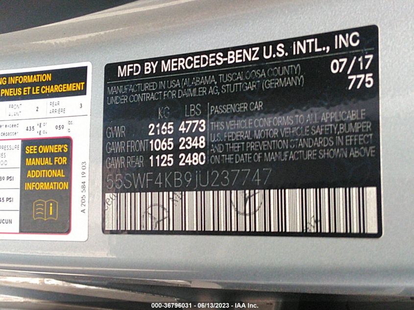 2018 MERCEDES-BENZ C-CLASS C 300 - 55SWF4KB9JU237747
