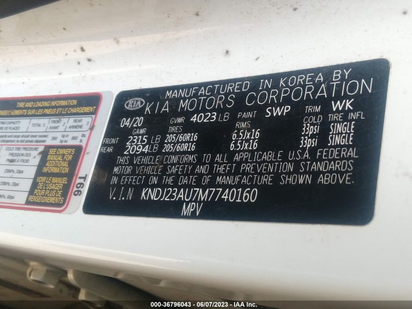 2021 KIA SOUL LX - KNDJ23AU7M7740160