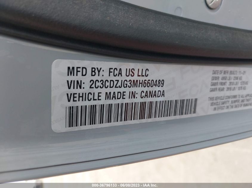 2021 DODGE CHALLENGER GT - 2C3CDZJG3MH660489