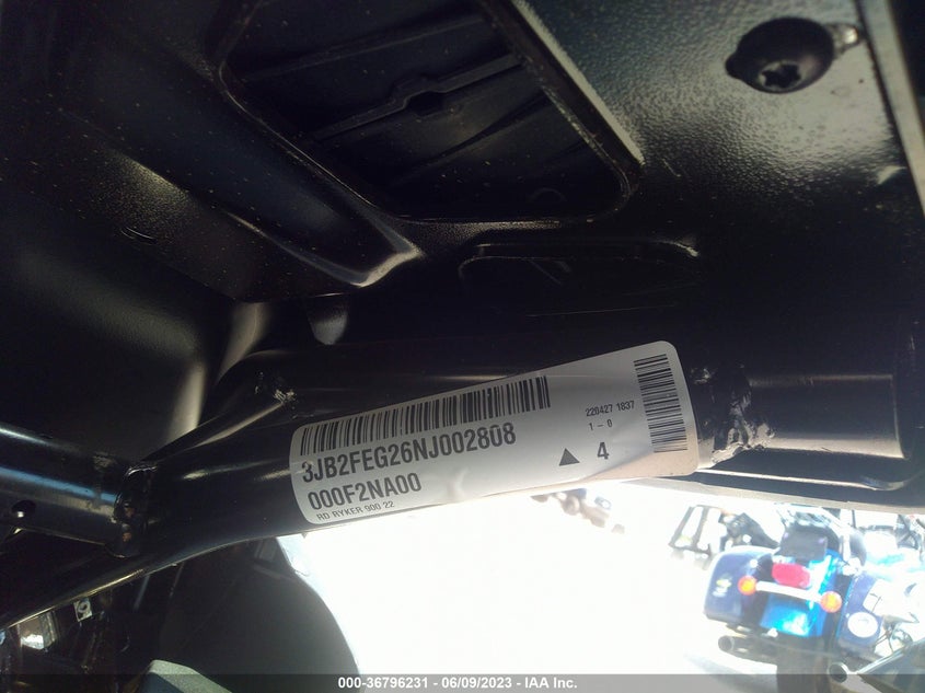 VIN 3JB2FEG26NJ002808 2022 CAN-AM RYKER