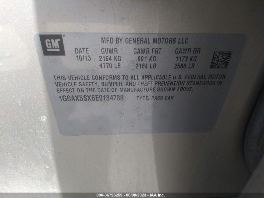2014 CADILLAC CTS LUXURY - 1G6AX5SX6E0134738