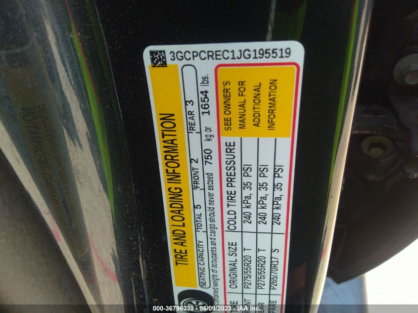 2018 CHEVROLET SILVERADO 1500 LT - 3GCPCREC1JG195519