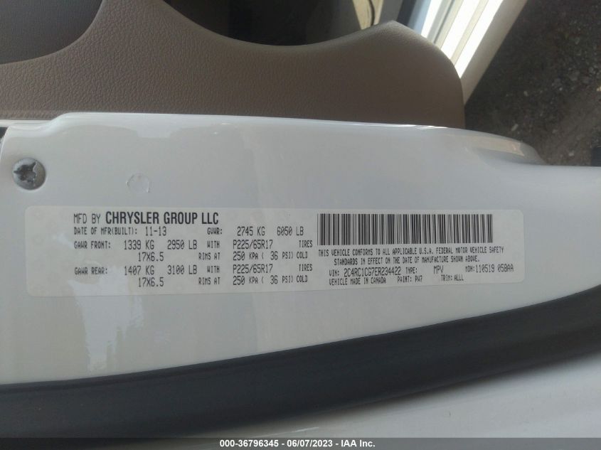 2014 CHRYSLER TOWN & COUNTRY TOURING-L - 2C4RC1CG7ER234422