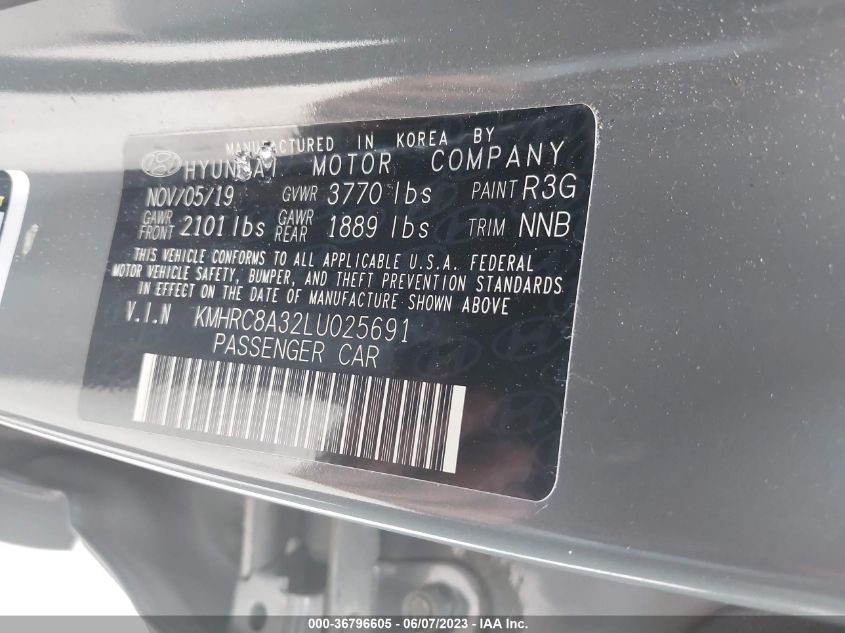 2020 HYUNDAI VENUE SEL - KMHRC8A32LU025691