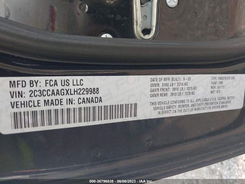 2020 CHRYSLER 300 TOURING L - 2C3CCAAGXLH229988