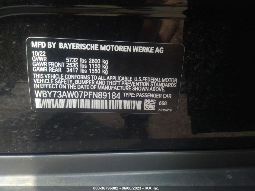 2023 BMW I4 EDRIVE40 - WBY73AW07PFN89184
