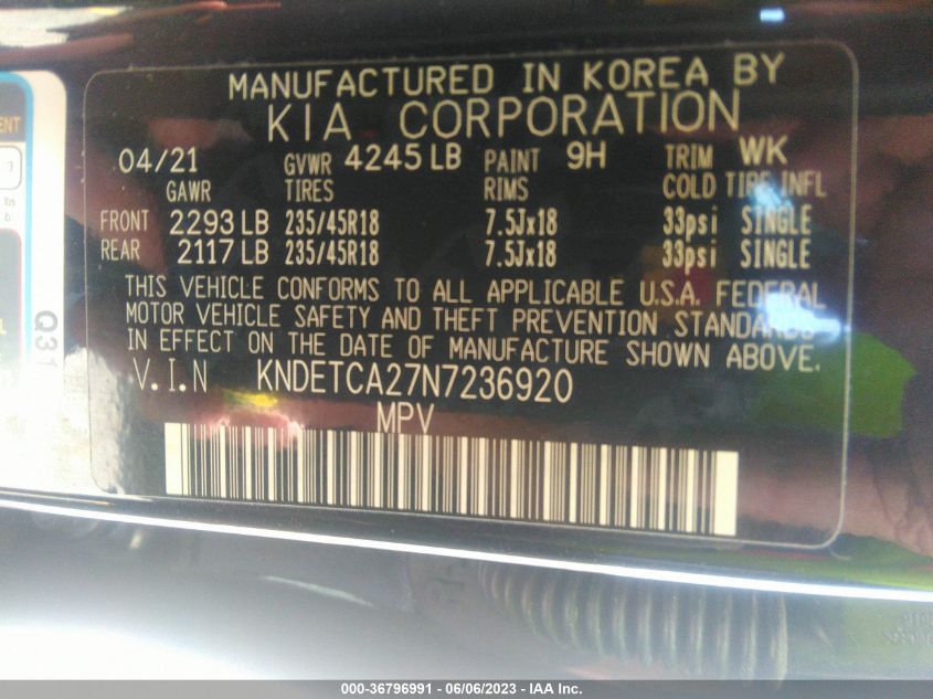 2022 KIA SELTOS SX - KNDETCA27N7236920