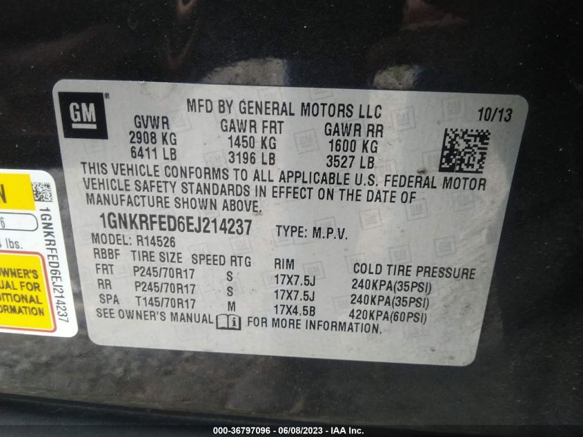 2014 CHEVROLET TRAVERSE LS - 1GNKRFED6EJ214237