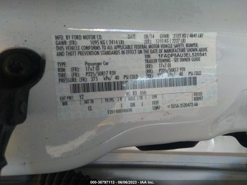2014 FORD C-MAX HYBRID SE - 1FADP5AU3EL520541