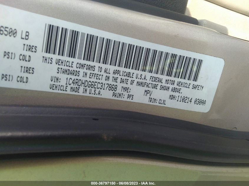 2014 DODGE DURANGO LIMITED - 1C4RDHDG6EC317868