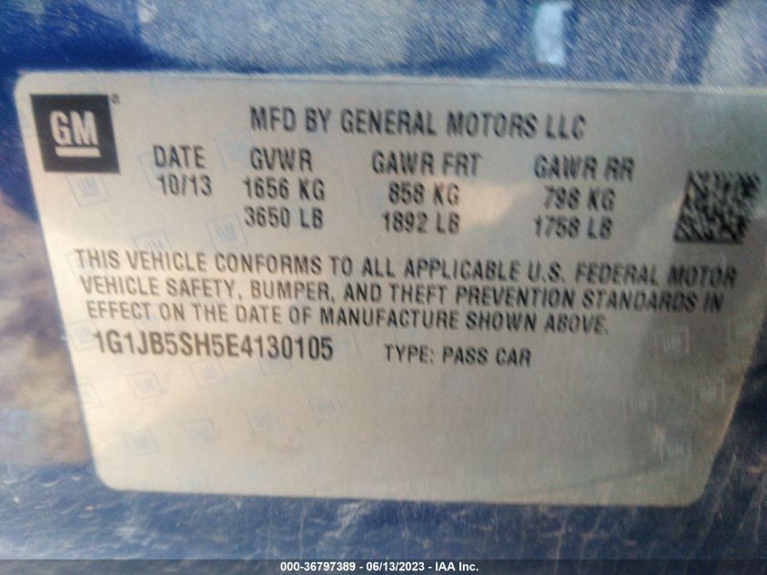 2014 CHEVROLET SONIC LS - 1G1JB5SH5E4130105