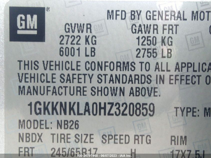 2017 GMC ACADIA SLE - 1GKKNKLA0HZ320859