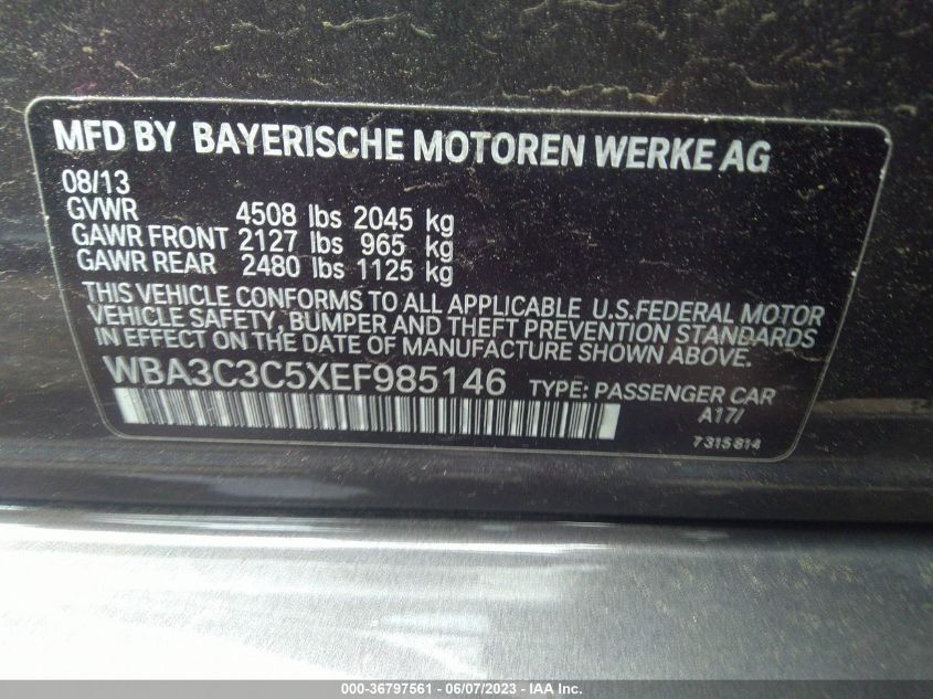 2014 BMW 3 SERIES 320I XDRIVE - WBA3C3C5XEF985146