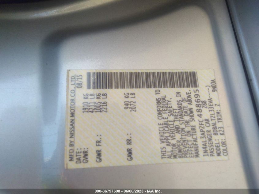 2015 NISSAN ALTIMA - 1N4AL3AP2SC488695