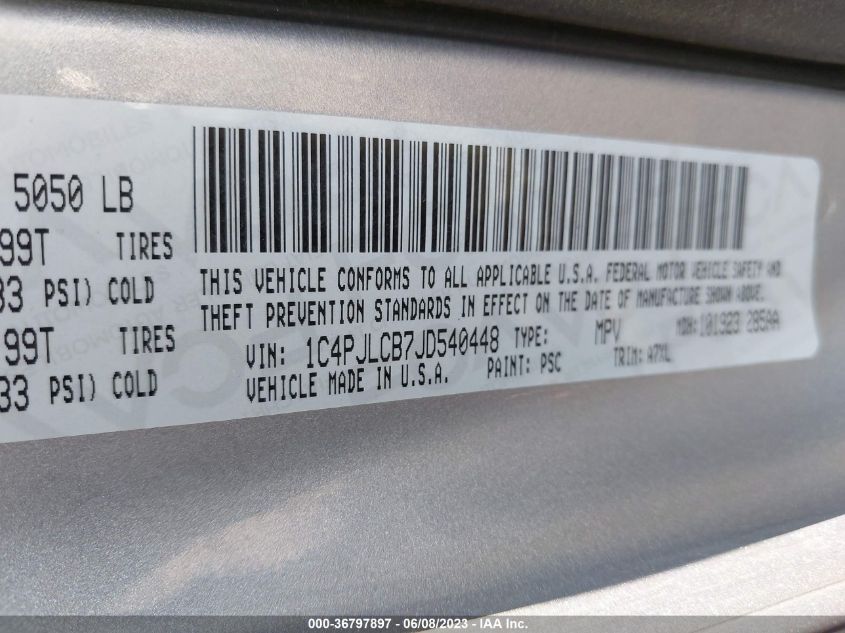 2018 JEEP CHEROKEE LATITUDE - 1C4PJLCB7JD540448