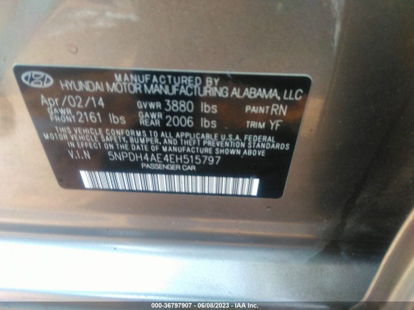 2014 HYUNDAI ELANTRA SE - 5NPDH4AE4EH515797