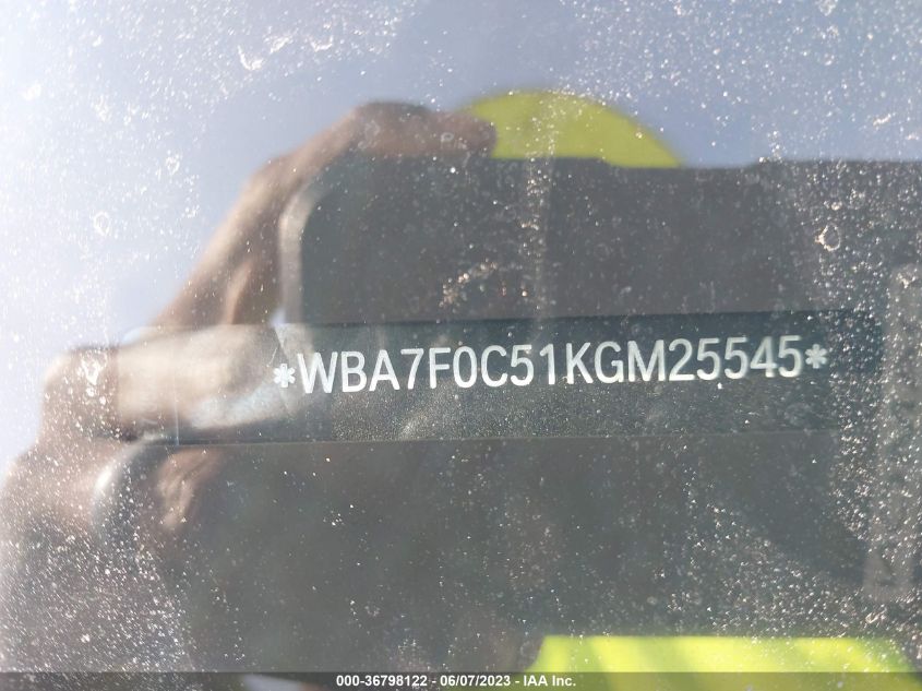 2019 BMW 7 SERIES 750I - WBA7F0C51KGM25545