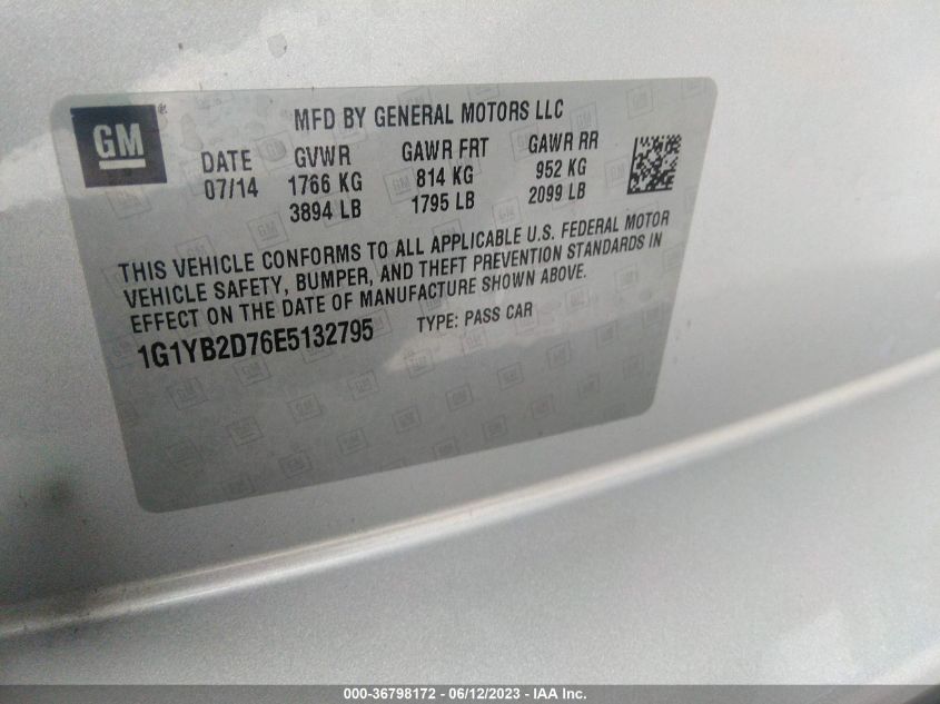 2014 CHEVROLET CORVETTE STINGRAY 1LT - 1G1YB2D76E5132795