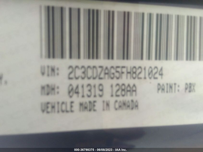 2015 DODGE CHALLENGER SXT - 2C3CDZAG5FH821024