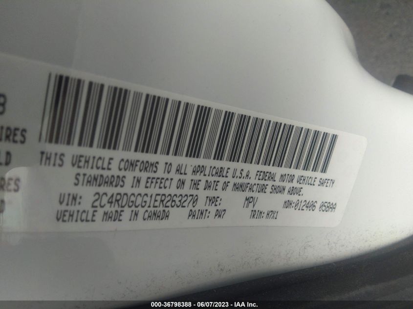 2014 DODGE GRAND CARAVAN SXT - 2C4RDGCG1ER263270
