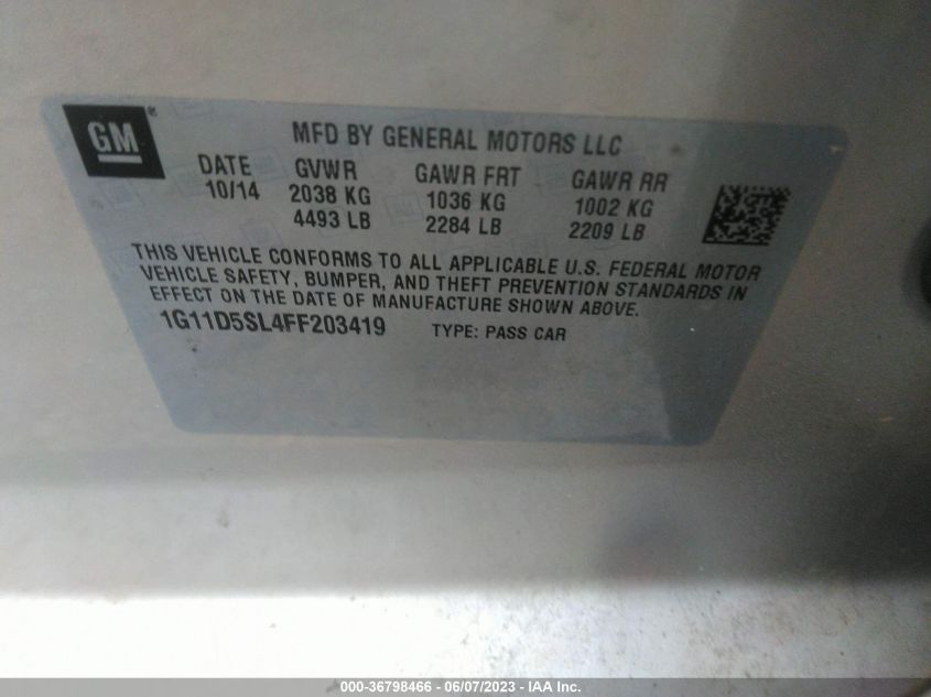 2015 CHEVROLET MALIBU LT - 1G11D5SL4FF203419