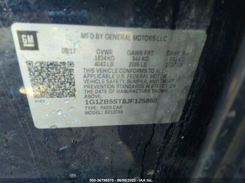 2018 CHEVROLET MALIBU LS - 1G1ZB5ST8JF125860
