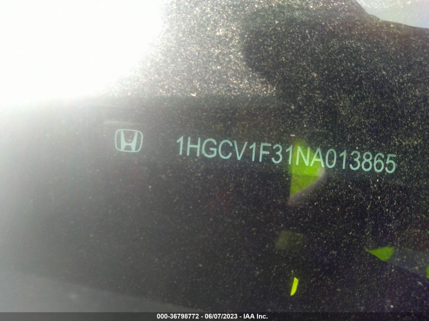 2022 HONDA ACCORD SEDAN SPORT - 1HGCV1F31NA013865