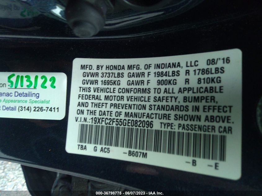 2016 HONDA CIVIC SEDAN LX - 19XFC2F55GE082096