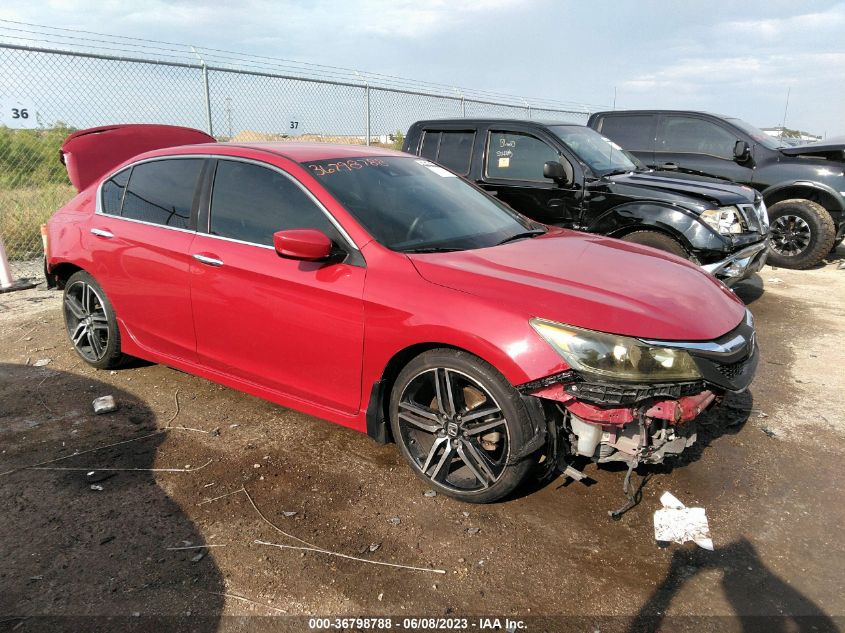 2016 HONDA ACCORD SEDAN SPORT - 1HGCR2F63GA175584