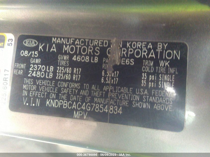 2016 KIA SPORTAGE LX - KNDPBCAC4G7854834