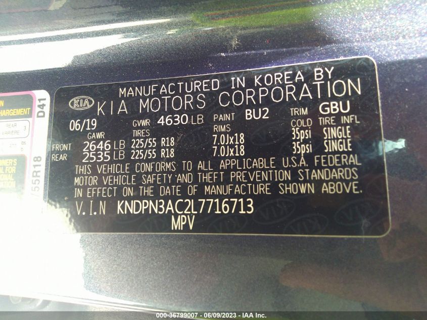 KNDPN3AC2L7716713 Kia Sportage EX 9